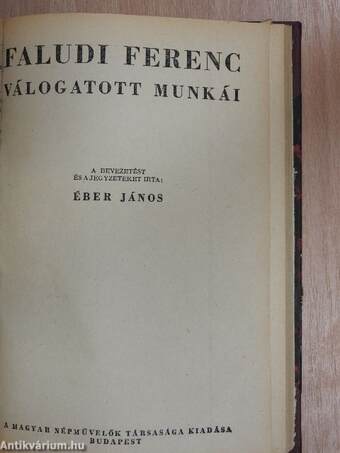 Wesselényi Miklós válogatott munkái/Hitel/Az ember tragédiája/Faludi Ferenc válogatott munkái