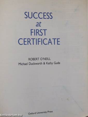 Success at First Certificate