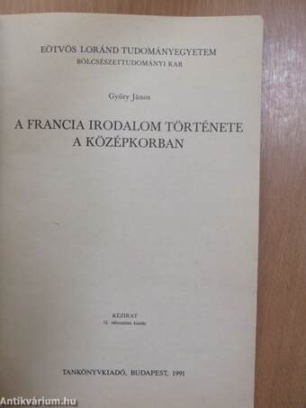 A francia irodalom története a középkorban