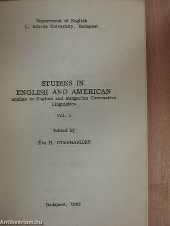 Studies in English and American 5