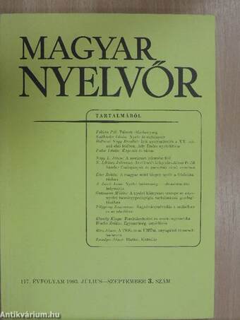 Magyar Nyelvőr 1993. július-szeptember