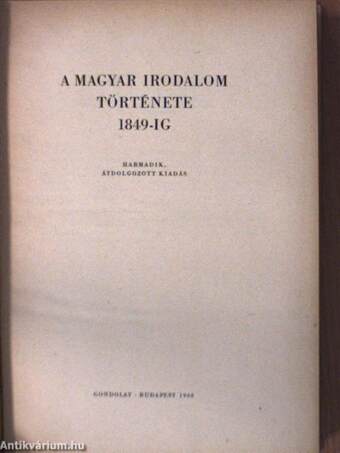 A magyar irodalom története I-III.