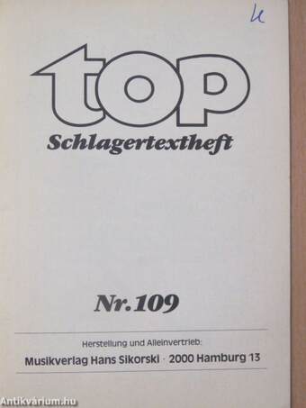 Top Schlagertextheft 109