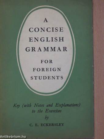 A Concise English Grammar for Foreign Students