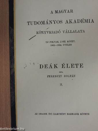 Deák élete II. (töredék)