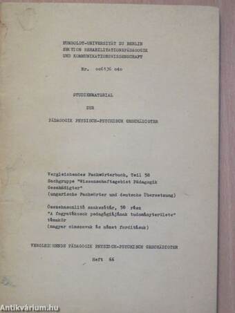 Studienmaterial zur Pädagogik Physisch-Psychisch Geschädigter