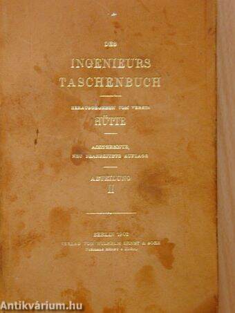 "Hütte" Des Ingenieurs Taschenbuch II. (töredék)