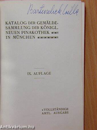 Katalog der Gemälde-sammlung der königl. Neuen pinakothek in München