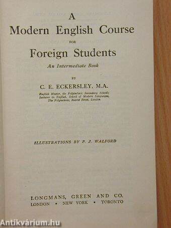 A Modern English Course for Foreign Students