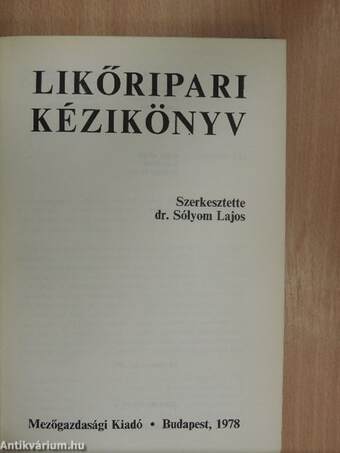 Likőripari kézikönyv