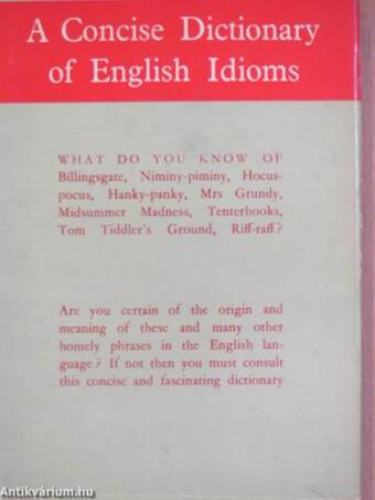 A Concise Dictionary of English Idioms