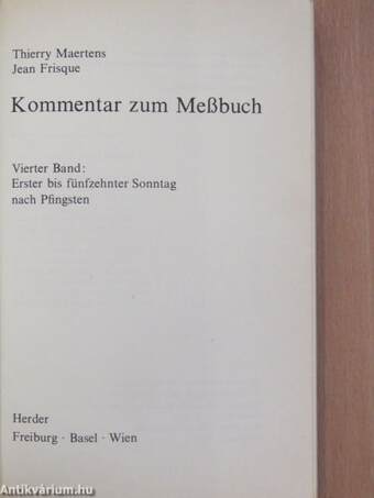 Kommentar zum Meßbuch 4.