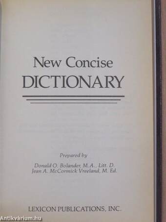 The New Webster's Dictionary