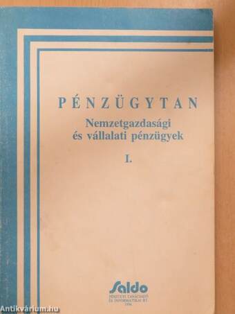 Pénzügytan I-IV.