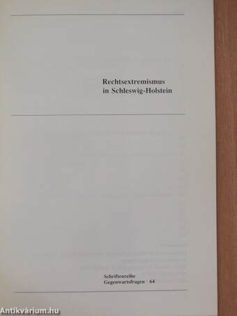 Rechtsextremismus in Schleswig-Holstein 1945-1990