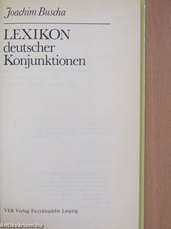 Lexikon deutscher Konjunktionen