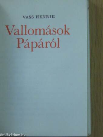 Vallomások Pápáról (minikönyv) (számozott)