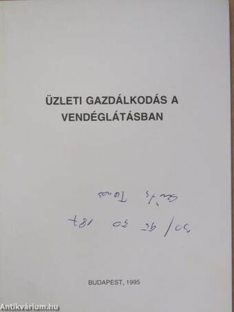 Üzleti gazdálkodás a vendéglátásban