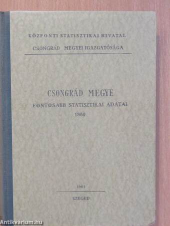 Csongrád megye fontosabb statisztikai adatai 1960