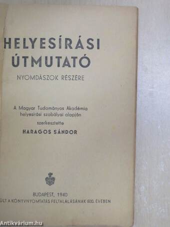 Helyesírási útmutató