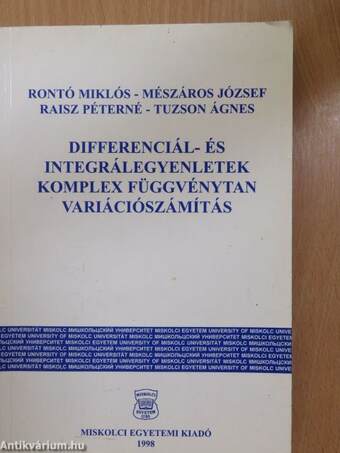 Differenciál- és integrálegyenletek/Komplex függvénytan/Variációszámítás