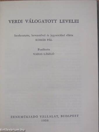 Verdi válogatott levelei