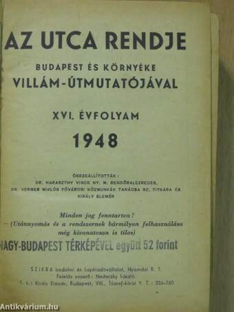 Az utca rendje 1948 (rossz állapotú)