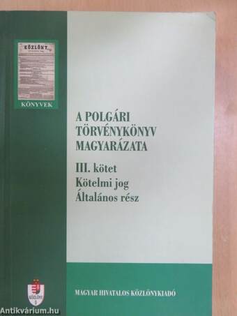 A polgári törvénykönyv magyarázata III.