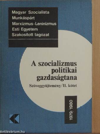 A szocializmus politikai gazdaságtana 1979/1980 II.