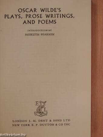 Oscar Wilde's Plays, Prose Writings, and Poems