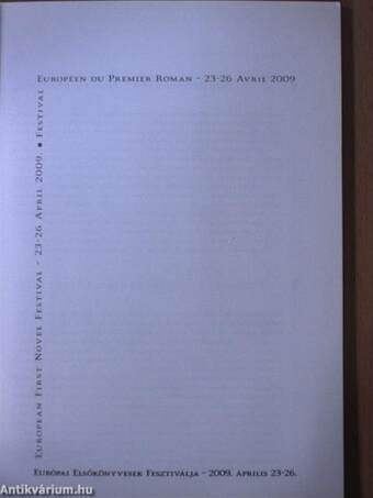 Európai Elsőkönyvesek Fesztiválja 2009. április 23-26.