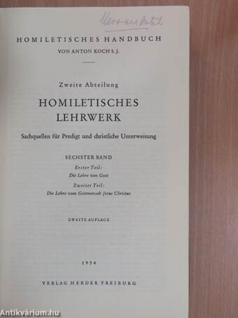 Homiletisches Lehrwerk VI/1-2.