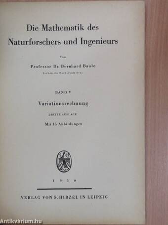 Die Mathematik des Naturforschers und Ingenieurs V.