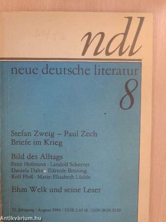 Neue Deutsche Literatur August 1984