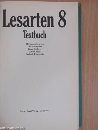 Lesarten 8 - Textbuch/Arbeitsbuch