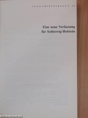 Eine neue Verfassung für Schleswig-Holstein