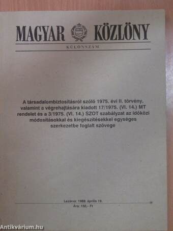 Magyar Közlöny 1989. különszám