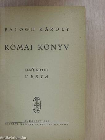 Római könyv I.