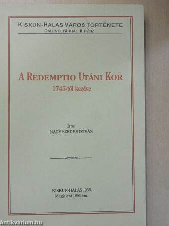 A redemptio utáni kor 1745-től kezdve