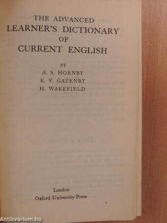 The advanced learner's dictionary of current english