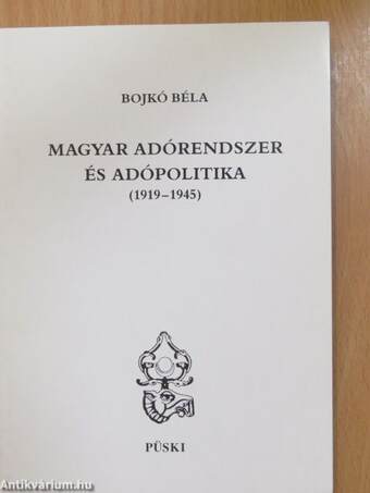 Magyar adórendszer és adópolitika (dedikált példány)