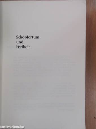 Schöpfertum und Freiheit