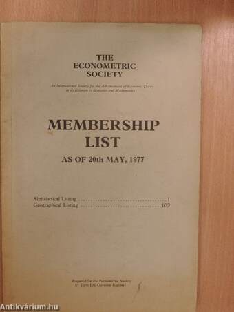 Membership List May, 1977