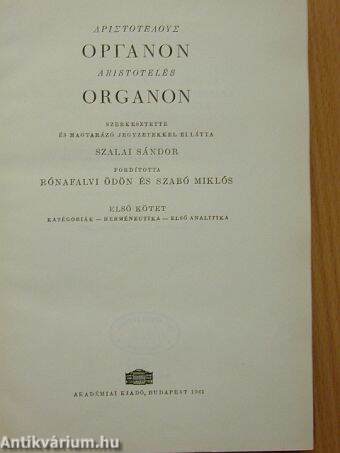 Organon I.