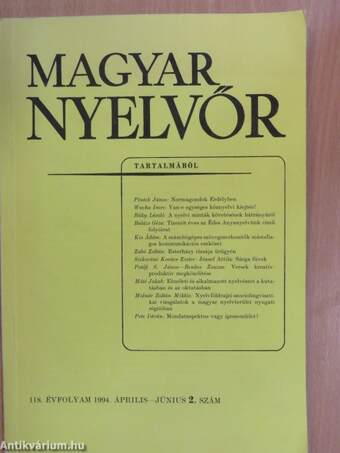 Magyar Nyelvőr 1994. április-június
