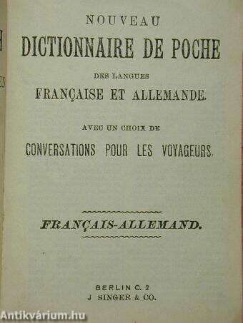 Nouveau dictionnaire de poche des langues francaise et allemande