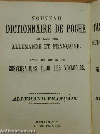 Nouveau dictionnaire de poche des langues francaise et allemande