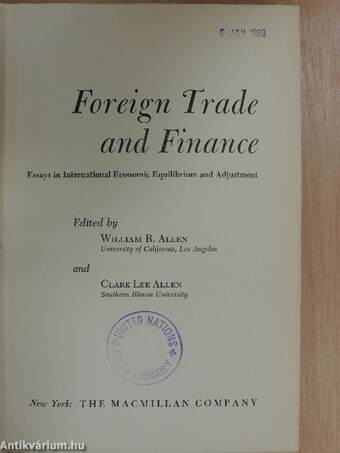 Foreign Trade and Finance