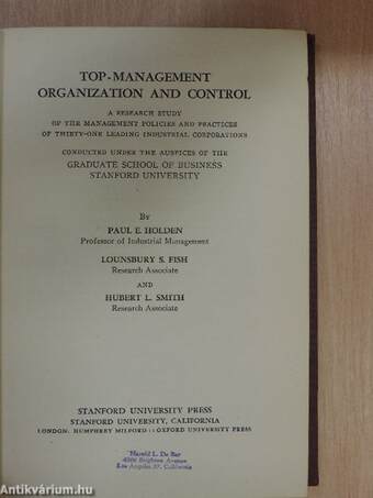 Top-Management Organization and Control