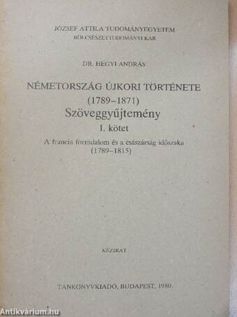 Németország újkori története 1789-1871. I.